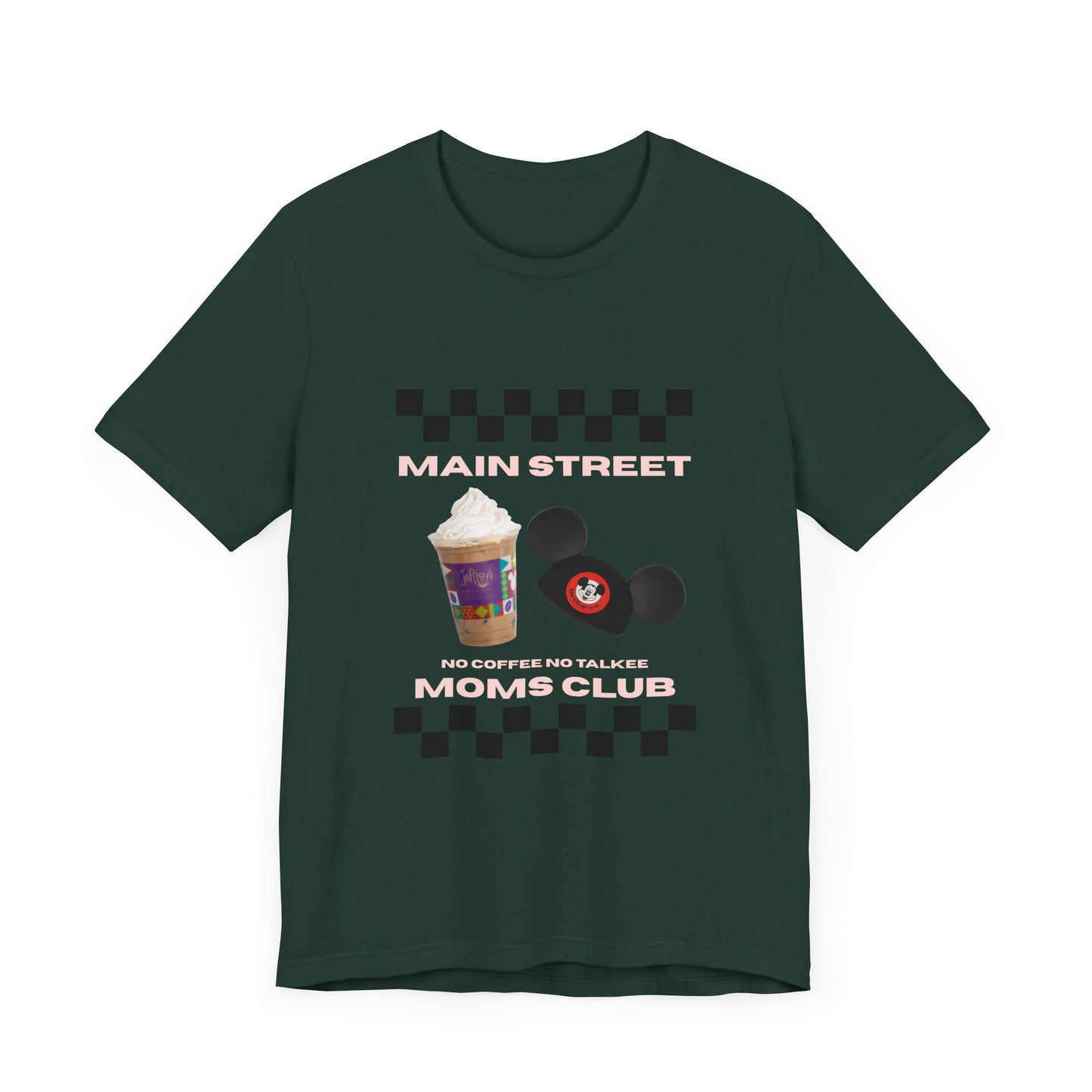 Main Street Moms Club Tee - Cute Unisex Jersey Short Sleeve T-Shirt for Mothers