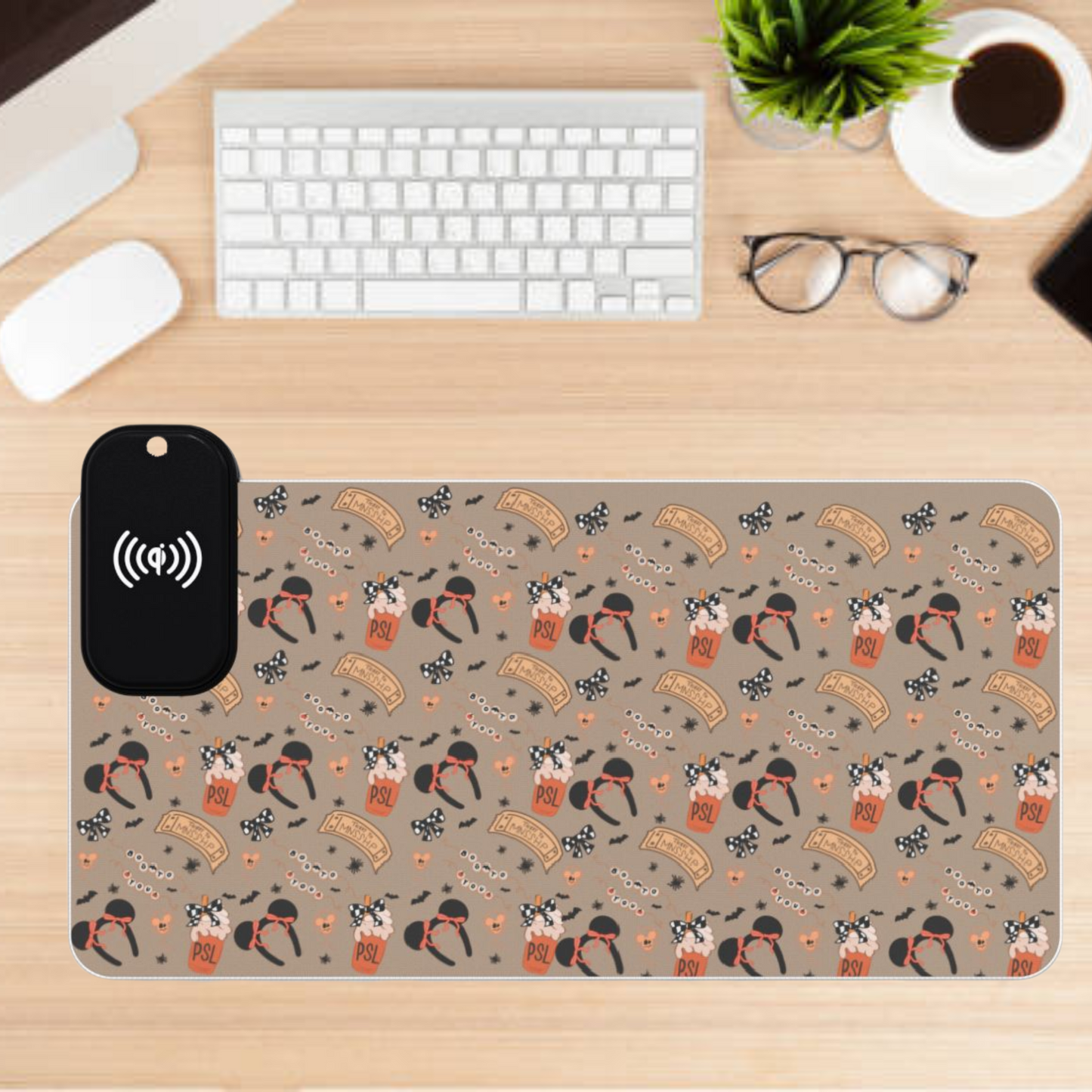 Boo to You coquette LED mouse pad with wireless charger