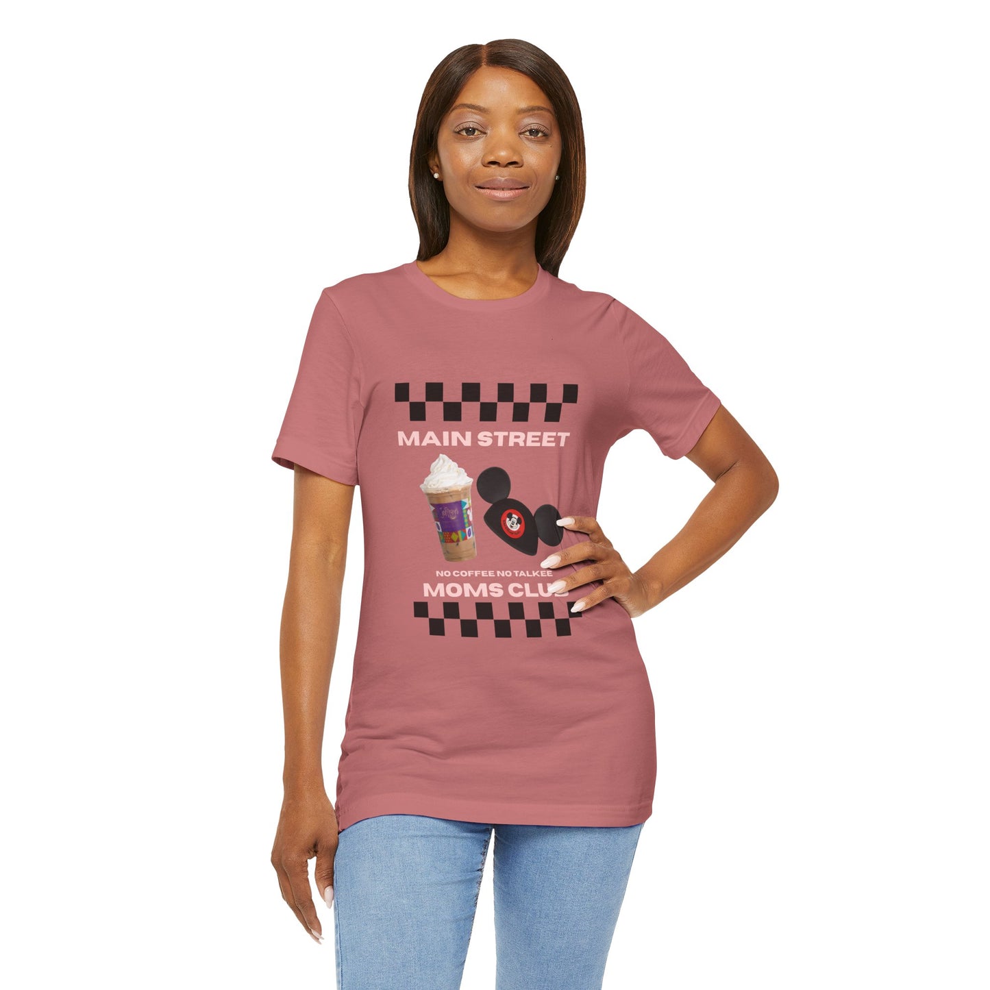Main Street Moms Club Tee - Cute Unisex Jersey Short Sleeve T-Shirt for Mothers