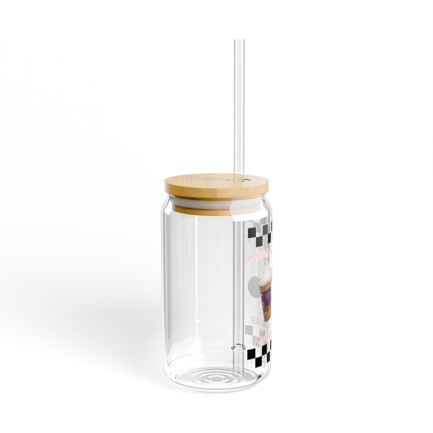 Chic Bamboo Sipper Glass, 16oz | Mom's Club Insulated Drinkware, Unique Coffee Cup, Perfect Gift for Moms, Housewarming, Birthday, Party
