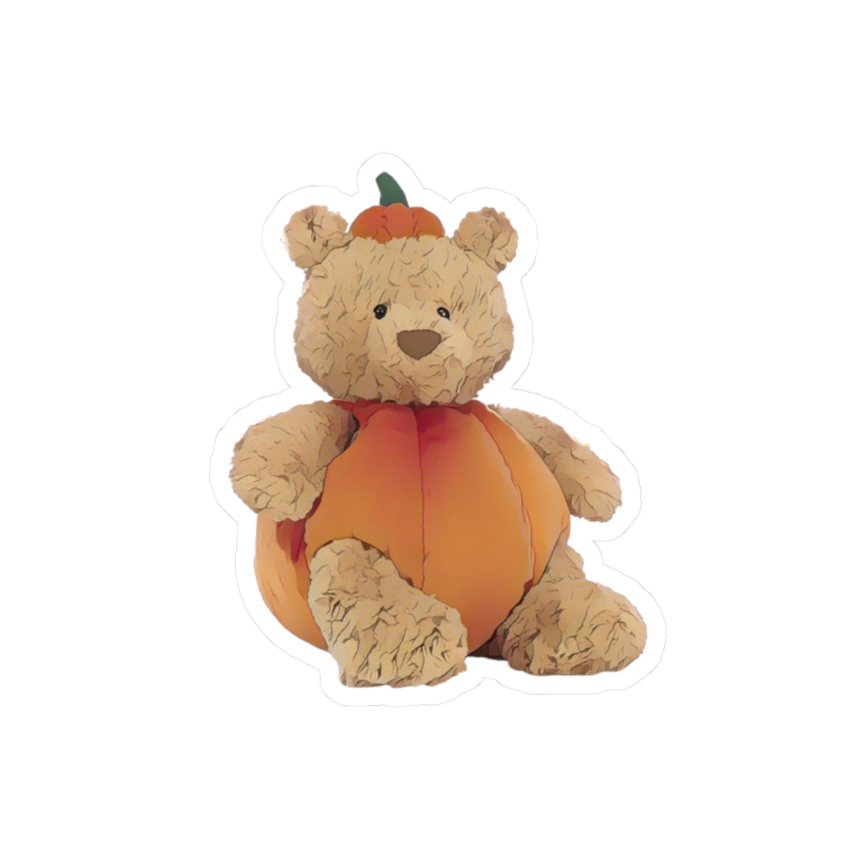 Autumn Bear Kiss-Cut Stickers - Cute Fall Decor, Pumpkin Bear Art, Halloween Party Favors, Scrapbooking Supplies, Laptop Stickers