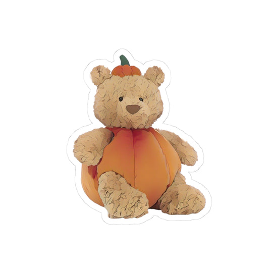 Autumn Bear Kiss-Cut Stickers - Cute Fall Decor, Pumpkin Bear Art, Halloween Party Favors, Scrapbooking Supplies, Laptop Stickers